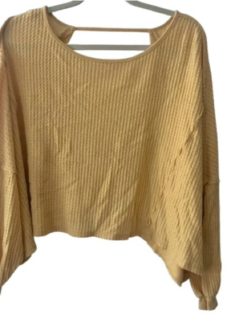 Free People We The Free Love Me Open Back Waffle Knit Thermal Top